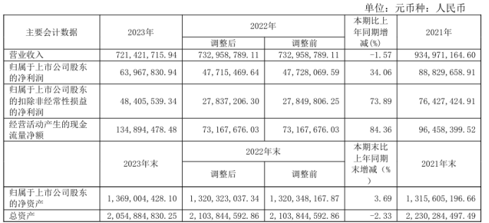 台华新材2023年净利4.5亿元政府补助贡献三成 短期借款激增265%