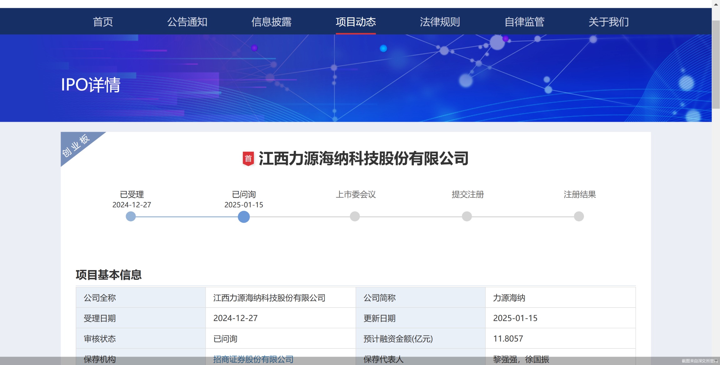 2025年IPO首批现场检查名单落地 力源海纳、强一股份被抽中