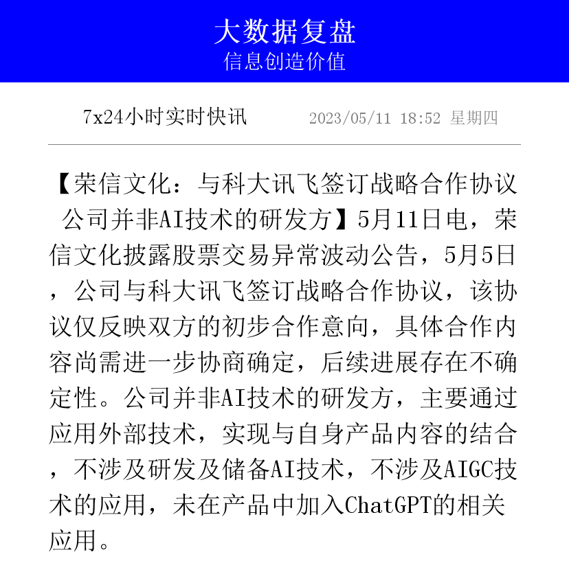 荣信文化成立合资公司 开发AI智能产品