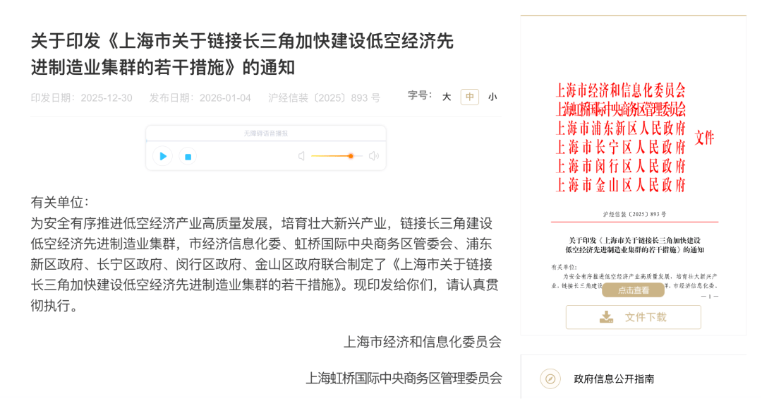 打造新质生产力 上海建设低空经济先进制造业集群